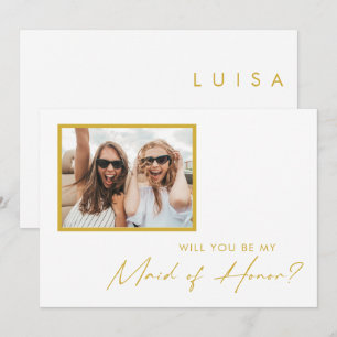 Modern Gold Schriftart Foto Trauzeugin Vorschlag C Einladung