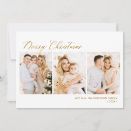 Modern Gold Script 3 Multi-Foto Weihnachten