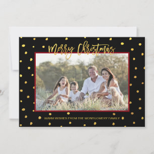 Modern Gold Script Freude Weihnachten Custom Foto