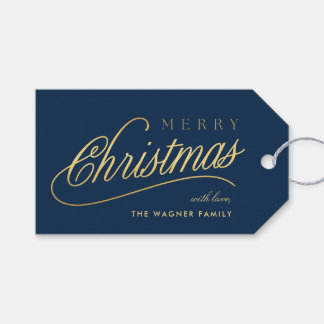 Modern Gold Script Frohe Weihnachten Geschenkanhänger