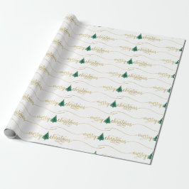 Modern Gold Script frohe Weihnachtsbaum Geschenkpapier