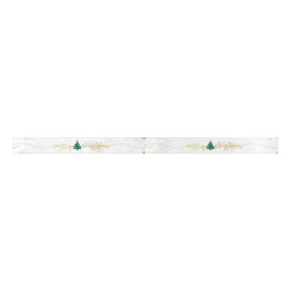 Modern Gold Script frohe Weihnachtsbaum Satinband