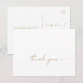 Modern Gold Script Vielen Dank Postcard Postkarte