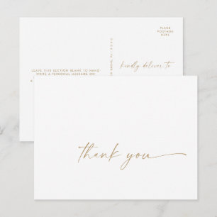 Modern Gold Script Vielen Dank Postcard Postkarte