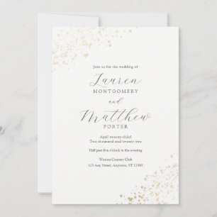 Modern Gold Sparkle Hochzeit Einladung