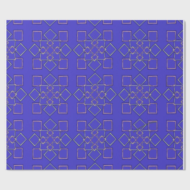 Modern Gold-Tone Geometric Pattern Wrapping Paper Geschenkpapier (Flach)