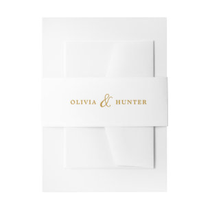 Modern Gold Typo White Wedding Einladungsbanderole