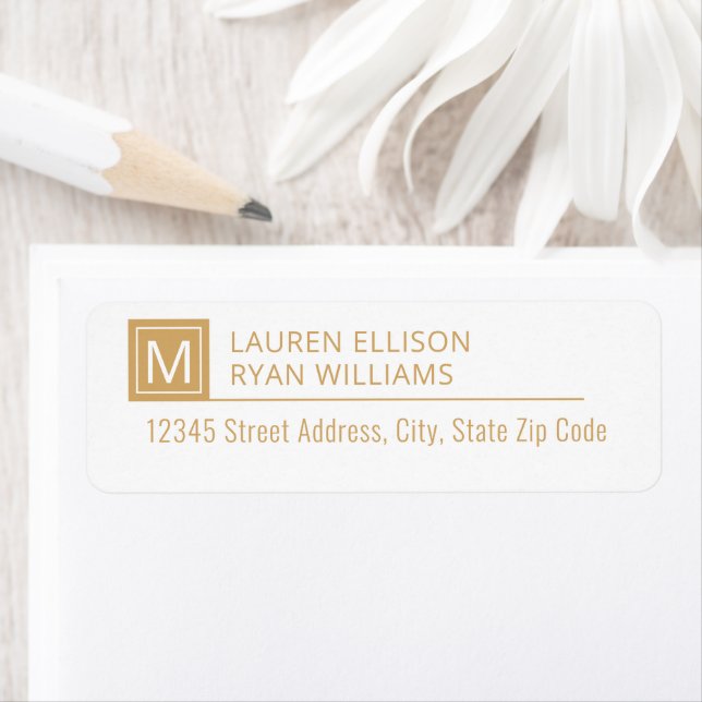 Modern Gold Typografy Monogram Custom Address (Insitu)