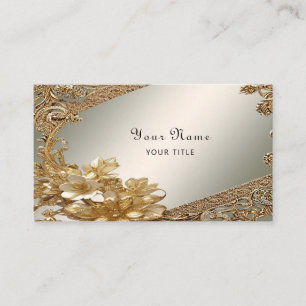 Modern Gold Verziert Floral Business Card Visitenkarte