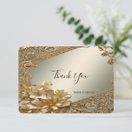 Modern Gold Verziert Floral Dankeschön Karte