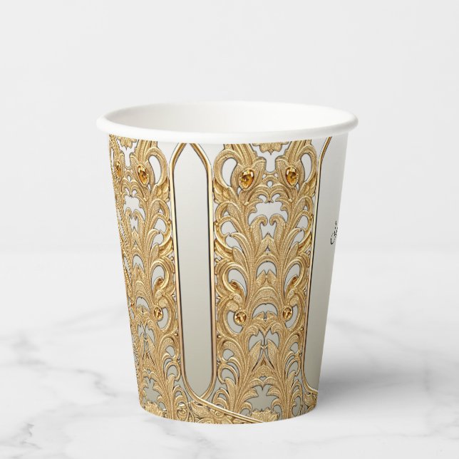 Modern Gold Verziert Paper Cup Pappbecher (Vorderseite)