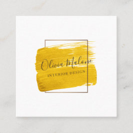 Modern Gold Watercolor Paint Gerahmt Quadratische Visitenkarte