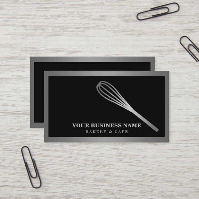Modern Gold Whisky Bakery Business Card Visitenkarte (Vorderseite/Rückseite Beispiel)