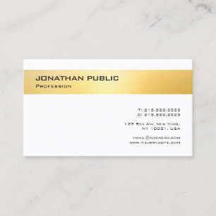Modern Gold White Elegant Minimalistische Vorlage Visitenkarte