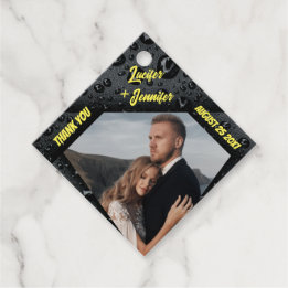 Modern Golden Diamond Custom Wedding Fevor Tags Geschenkanhänger