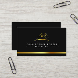 Modern Golden House Logo Real Anwesen Business Car Visitenkarte