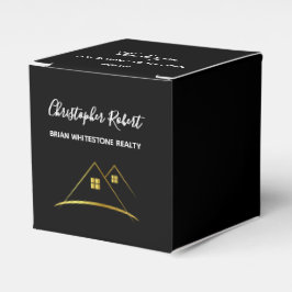 Modern Golden House Logo Real Anwesen Geschenkschachtel