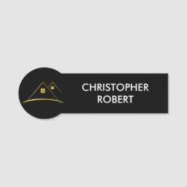 Modern Golden House Logo Real Anwesen Namensschild