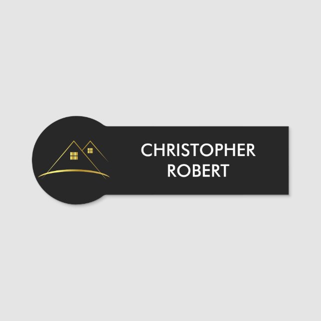 Modern Golden House Logo Real Anwesen Namensschild (Vorderseite)