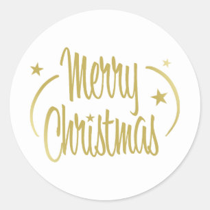 Modern Golden Mercury Christmas Runder Aufkleber