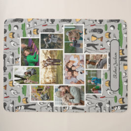 Modern Golf 10 Foto Collage Monogram Name Sherpadecke