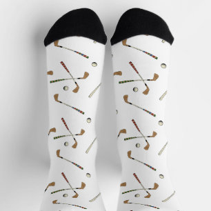 Modern Golf Golfer Club Ball Muster Weiß Socken