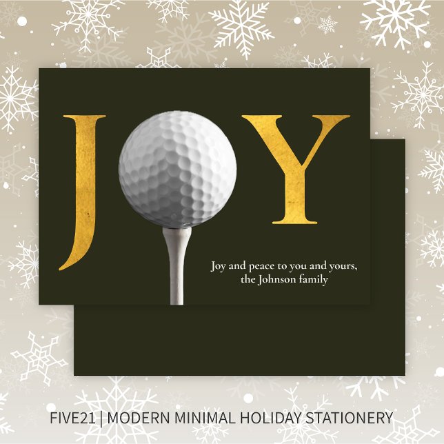 Modern Golf Joy & Peace Dunkle Grüne Weihnachten (Von Creator hochgeladen)