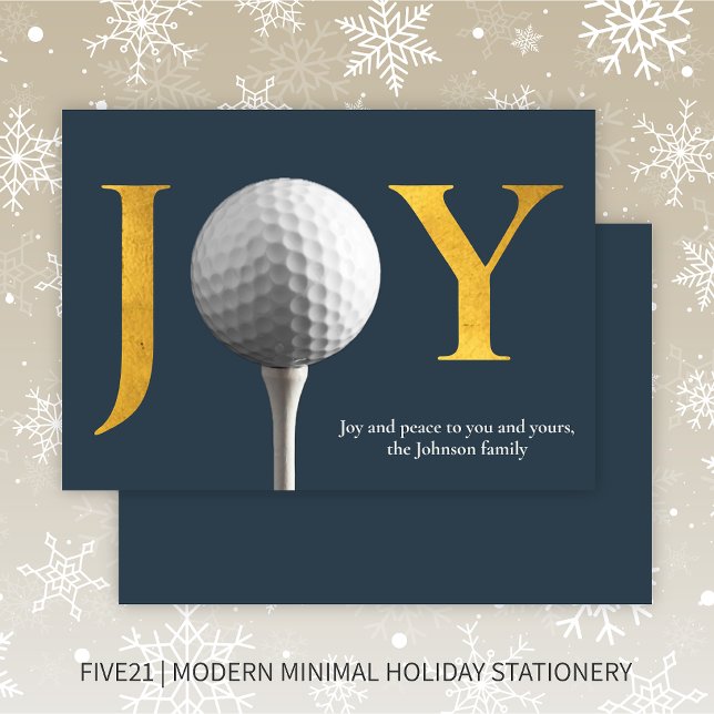 Modern Golf Joy & Peace Navy Blauer Weihnachten (Von Creator hochgeladen)