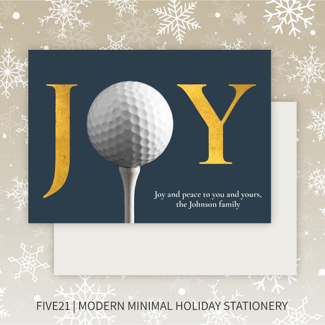 Modern Golf Joy & Peace Navy Blauer Weihnachten (Von Creator hochgeladen)
