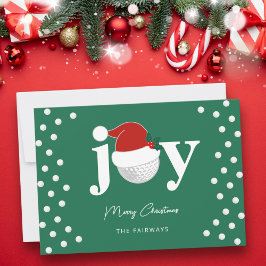 Modern Golf Joy Typography Festive Holiday Green Feiertagskarte