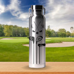 Modern Golf Logo | Monogramm Minimalistisch Trinkflasche<br><div class="desc">Dieses moderne Design der Wasserflasche zeichnet sich durch ein Golflogo und Ihre Initialen in fett schwarzem Text aus. Das Design ist einfach,  stilvoll und beruflich. Fügen Sie Ihren Namen hinzu und machen Sie es zu Ihrem.</div>