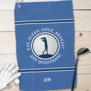 Modern Golfer Monogram Pro Sports Golf Ball Blau Golfhandtuch