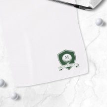 Modern Golfer Name Green and White Monogram
