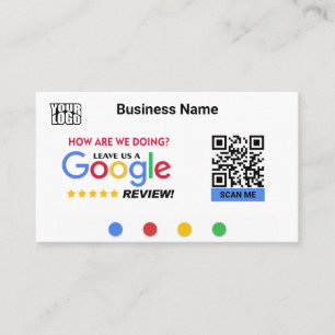Modern Google Review Card Template mit QR Code Lin Visitenkarte