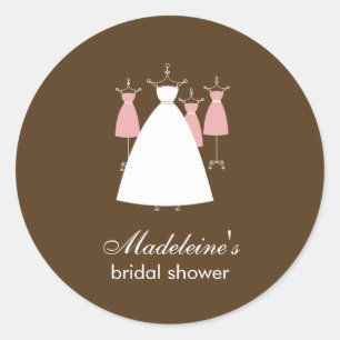 Modern Gowns favorisieren Stickers - Rosa