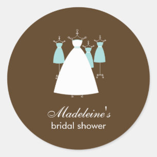 Modern Gowns favorisieren Stickers - Türkis
