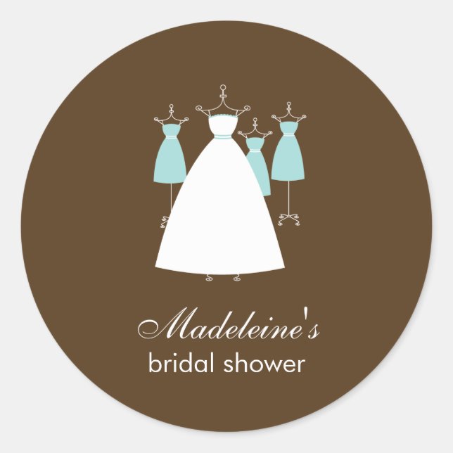 Modern Gowns favorisieren Stickers - Türkis (Vorderseite)