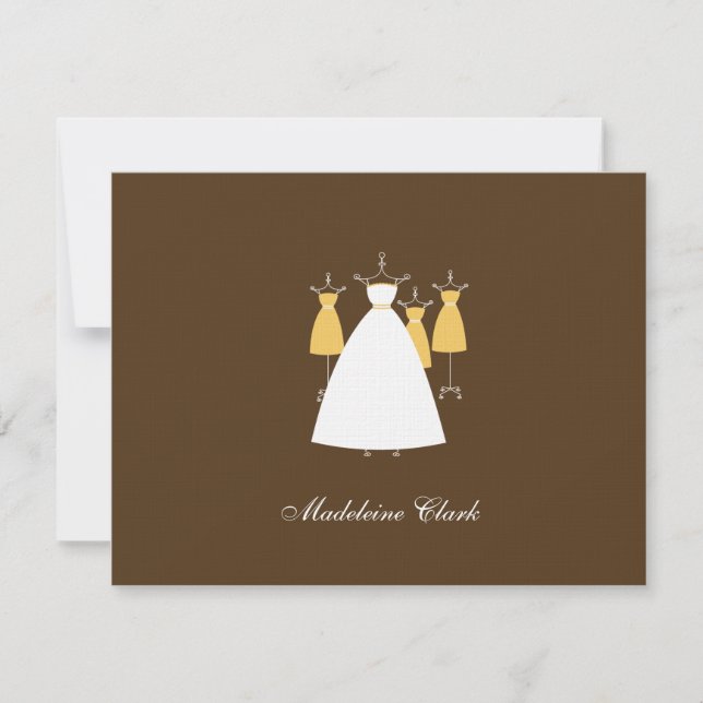 Modern Gowns Flat Danke Card - Mustard (Vorderseite)