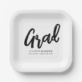 Modern Grad Brush Script Graduation  Pappteller