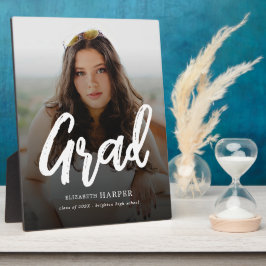 Modern Grad Brush Script Photo Graduation  Fotoplatte