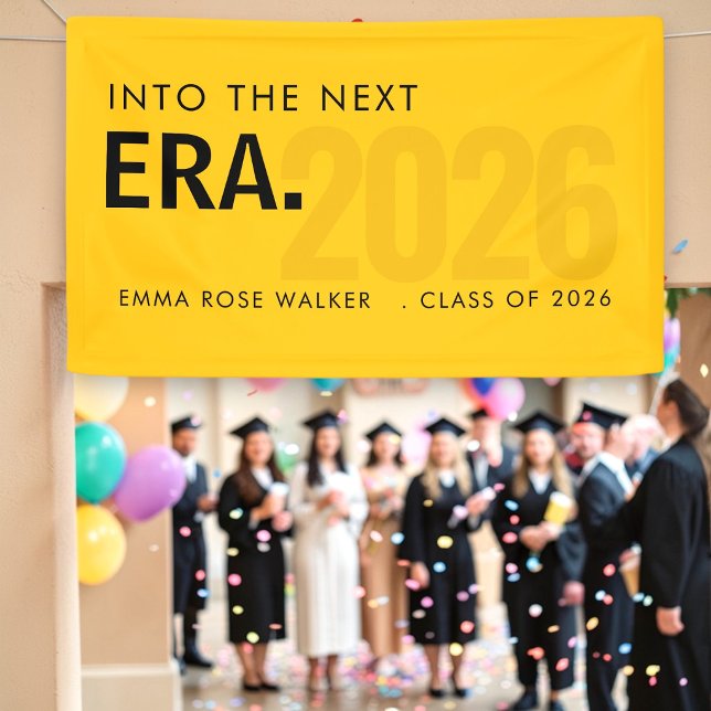 Modern Grad Era 2026 Yellow Typography Banner (Von Creator hochgeladen)