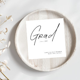Modern Grad Script Typography Graduation Serviette