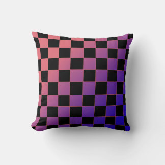 Modern Gradient Purple Pink Checkerboard  Kissen