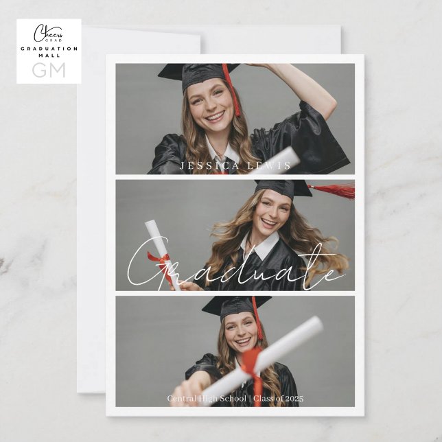 Modern Graduate Photos Graduation Einladung (Modern Graduate Photos Graduation Invitation)