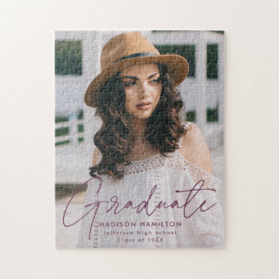 Modern Graduate Purple Script Foto Graduation