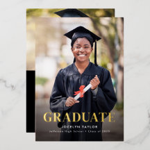 Modern Graduate Two Photo Graduation Announcement
