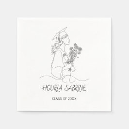 Modern Graduation Black & white line art graduate  Serviette