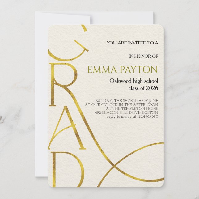 Modern Graduation Celebration  Einladung (Vorderseite)