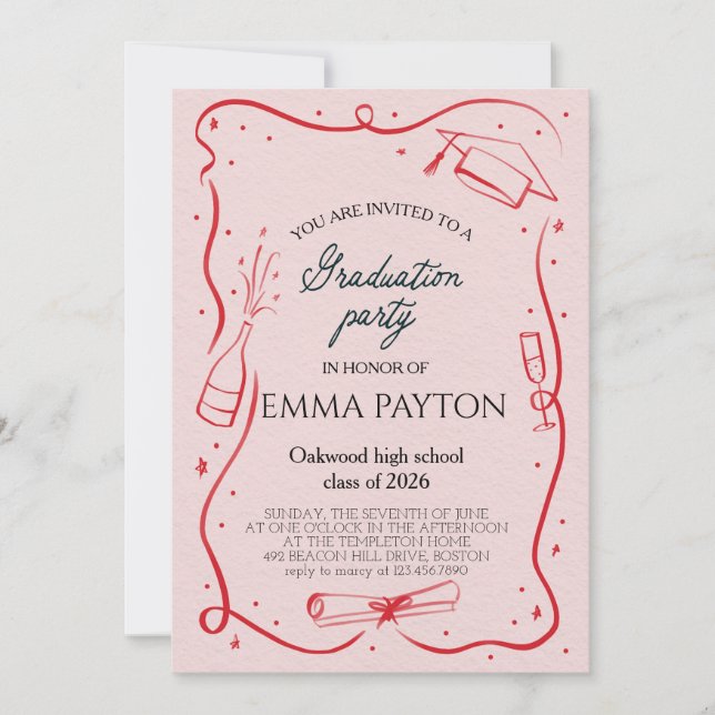 Modern Graduation Celebration  Einladung (Vorderseite)