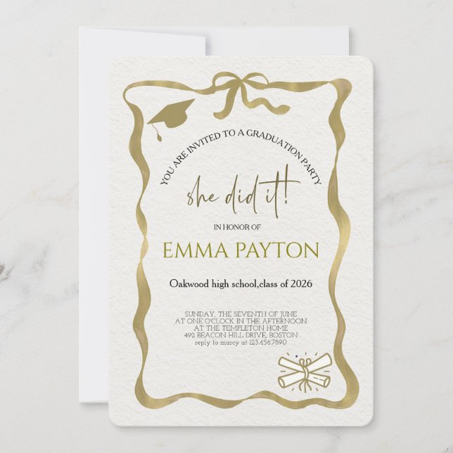 Modern Graduation Celebration  Einladung (Vorderseite)